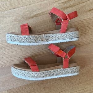 Sun + Stone Coral Platform Espadrille Sandals